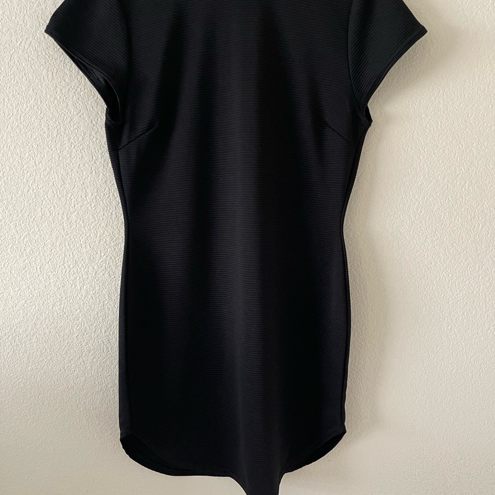 Boohoo Black Ribbed Dress